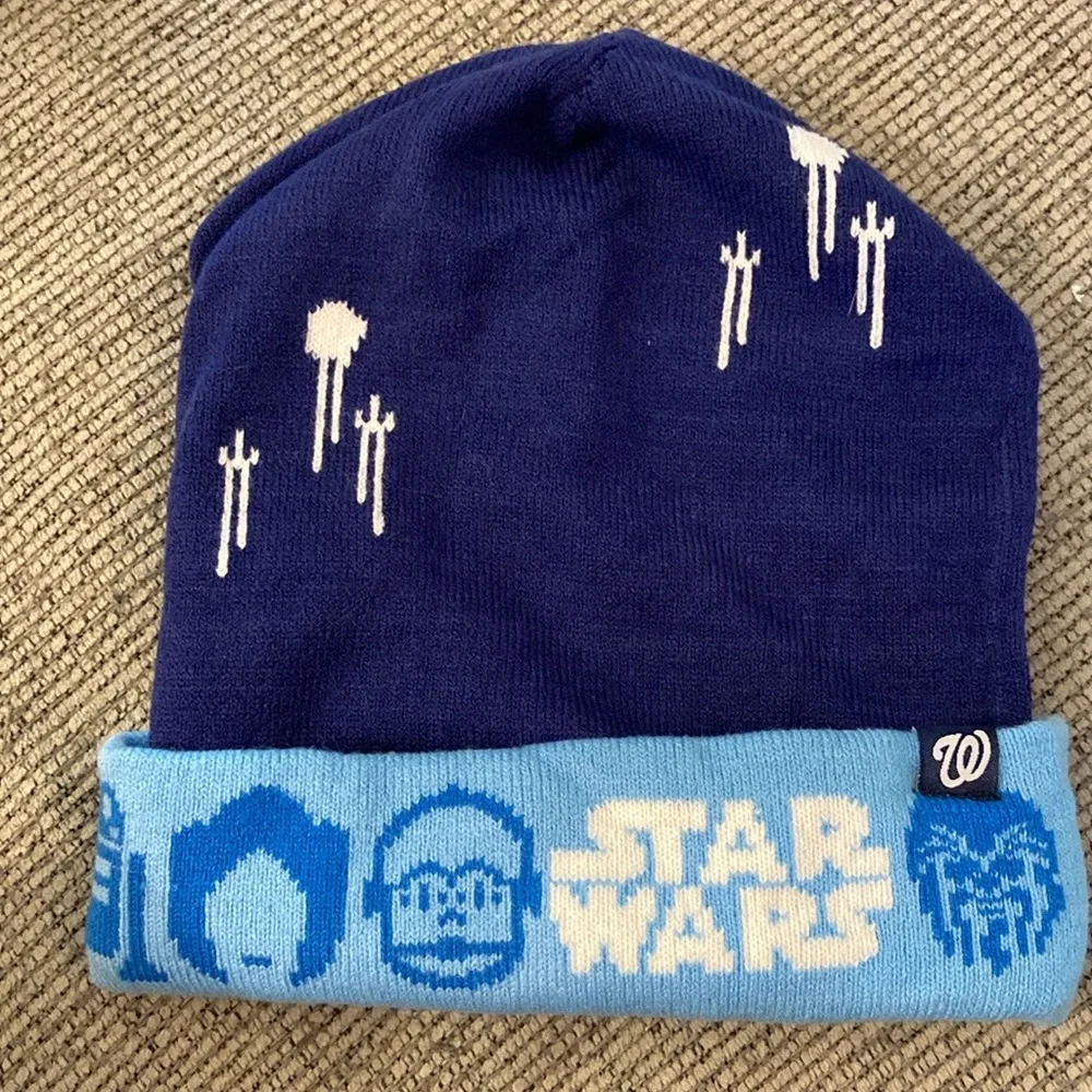 Star Wars reversible Knit Beanie winter hat collab with MLB Washington nationals